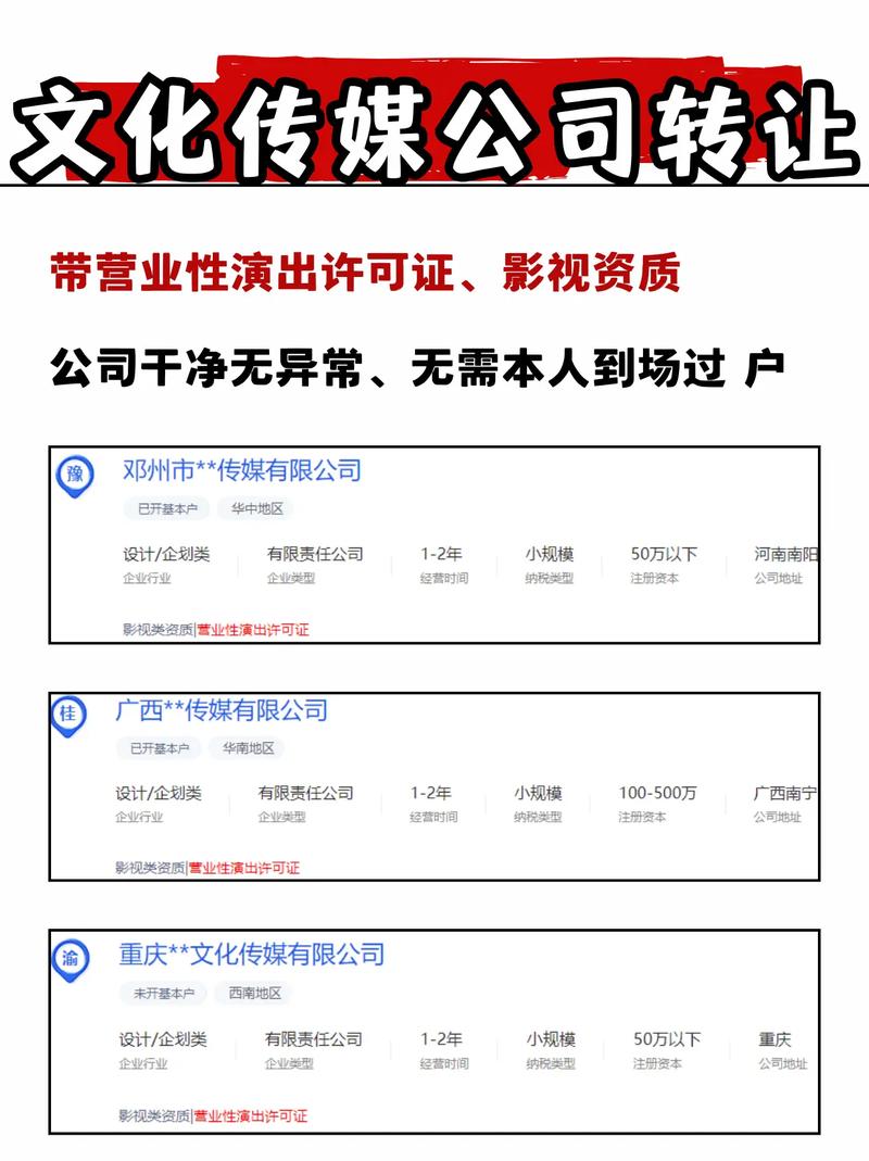 文化传媒公司转让,带营业性演出许可证